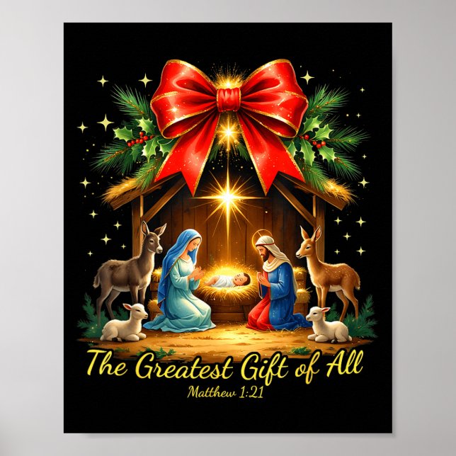 The Greatest Gift Of All Nativity Christian Christ Poster (Vorne)