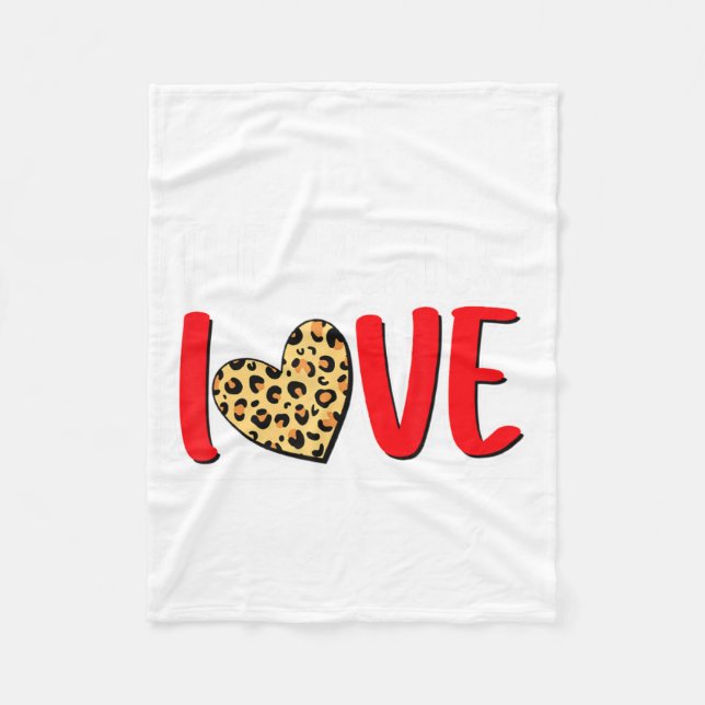 The Greatest Is Love Valentines Day Leopard Heart  Fleecedecke (Vorderseite)