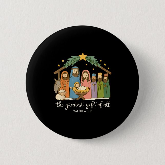 The Greatest Of All Nativity Jesus Christian Chris Button (Vorderseite)