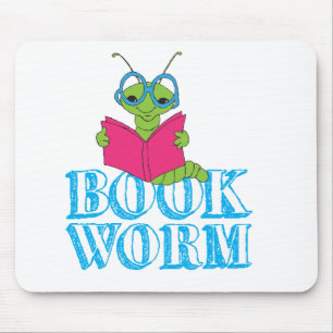 The Green Brilliant Cartoon Bookworm Book Worm Mousepad