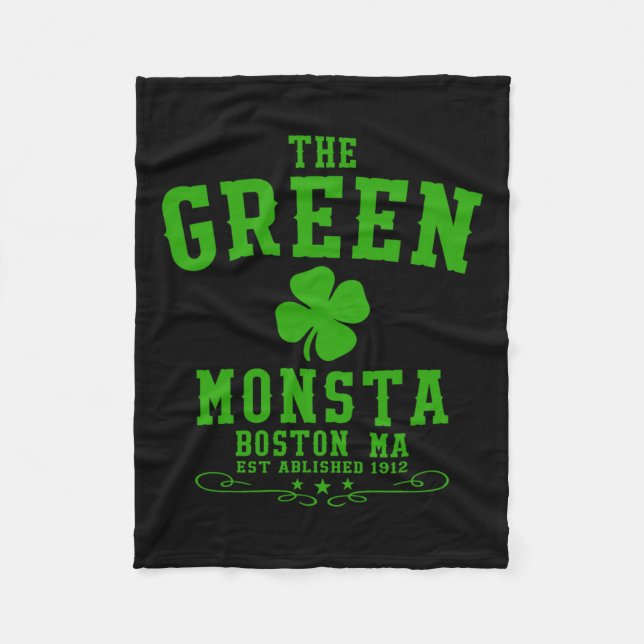 The Green Monsta Clic St Patricks Day Boston Name Fleecedecke (Vorderseite)