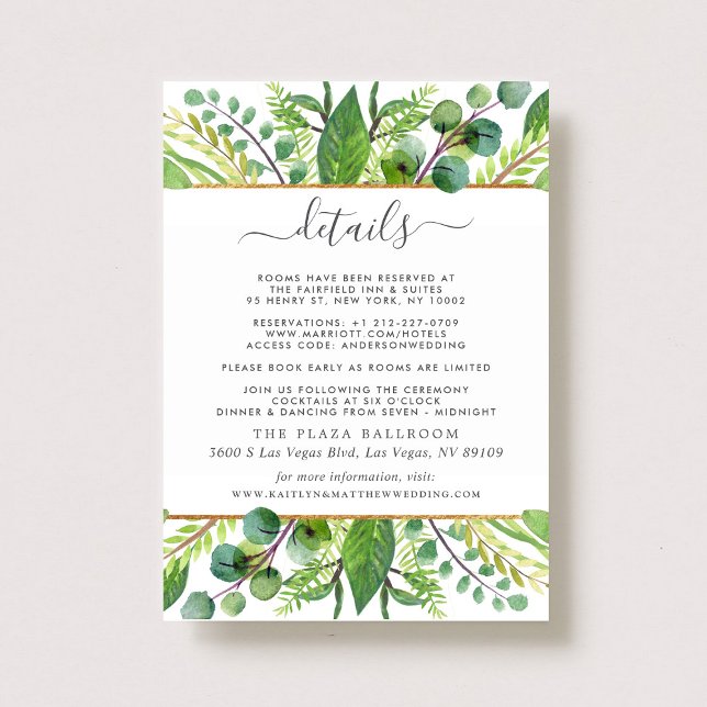 The Greenery & Gold Wedding Collection - Details Begleitkarte (Von Creator hochgeladen)