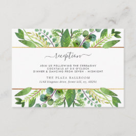 The Greenery & Gold Wedding Collection Empfang Begleitkarte