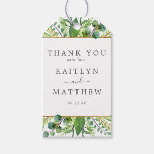 The Greenery & Gold Wedding Collection Geschenkanhänger