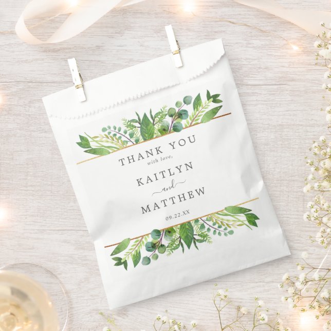 The Greenery & Gold Wedding Collection Geschenktütchen (Ausgeschnitten)