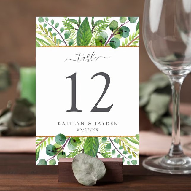 The Greenery & Gold Wedding Collection Tischnummer (Von Creator hochgeladen)