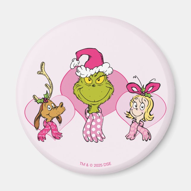 The Grinch Crew in Pink Valentine's Portrait Magnet (Vorne)