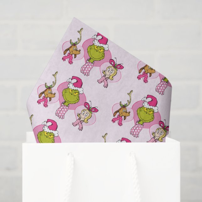 The Grinch Crew in Pink Valentine's Portrait Seidenpapier (Geschenktüte)