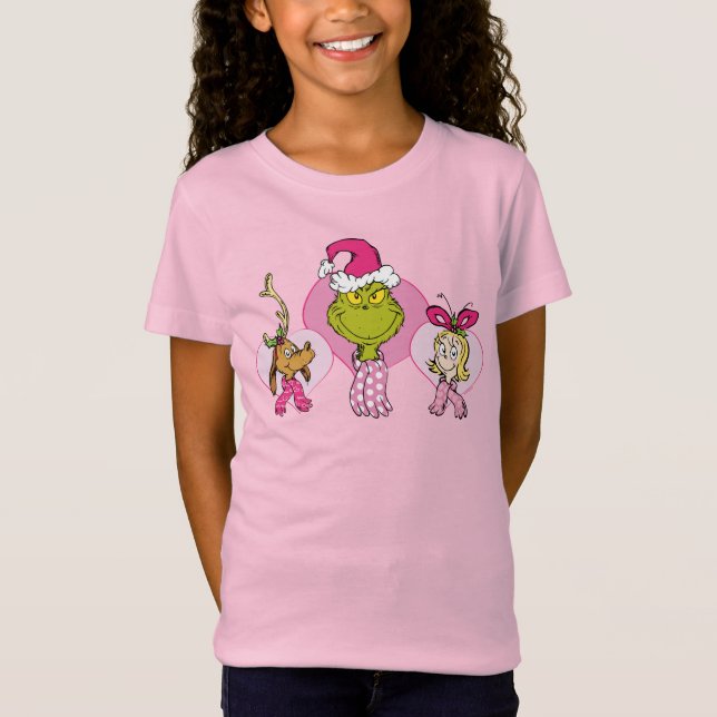 The Grinch Crew in Pink Valentine's Portrait T-Shirt (Vorderseite)