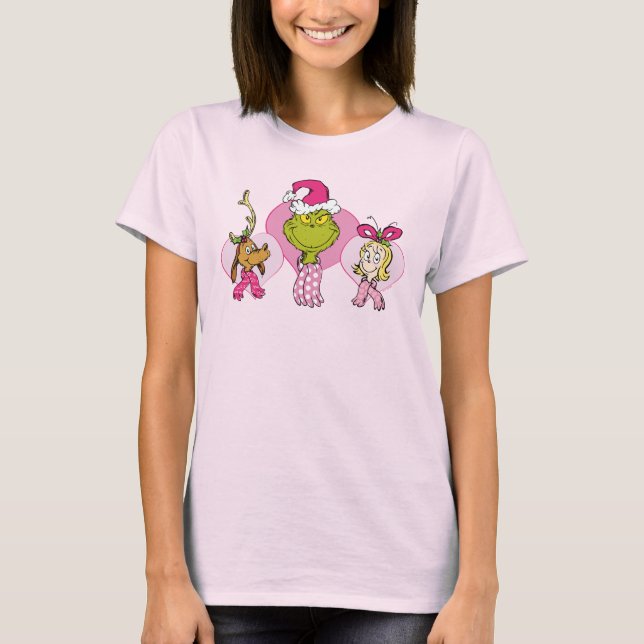 The Grinch Crew in Pink Valentine's Portrait T-Shirt (Vorderseite)