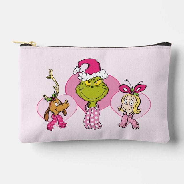 The Grinch Crew in Pink Valentine's Portrait Zubehörtasche (Vorderseite)