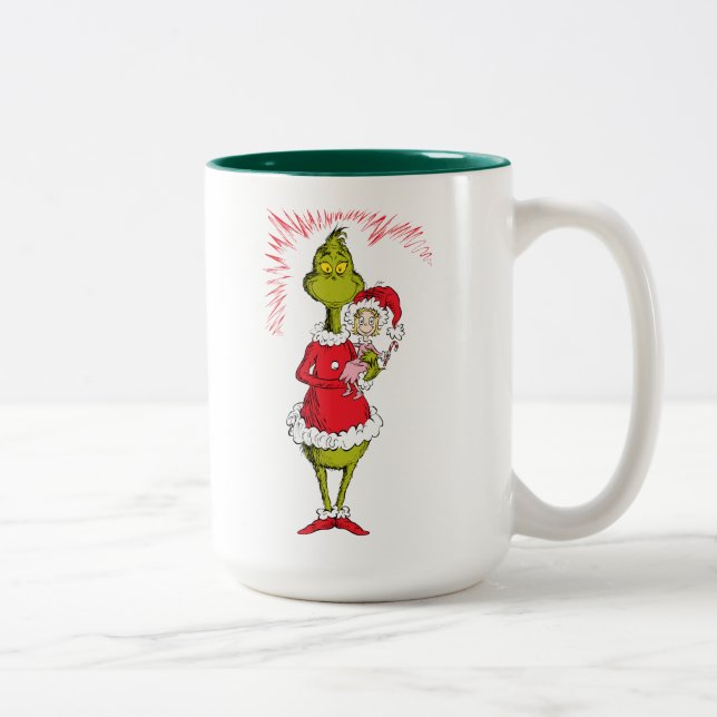 The Grinch Holds Cindy Lou Who Zweifarbige Tasse (Rechts)