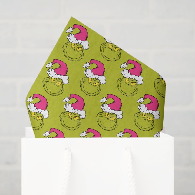 The Grinch in Pink Santa Hat Seidenpapier (Geschenktüte)