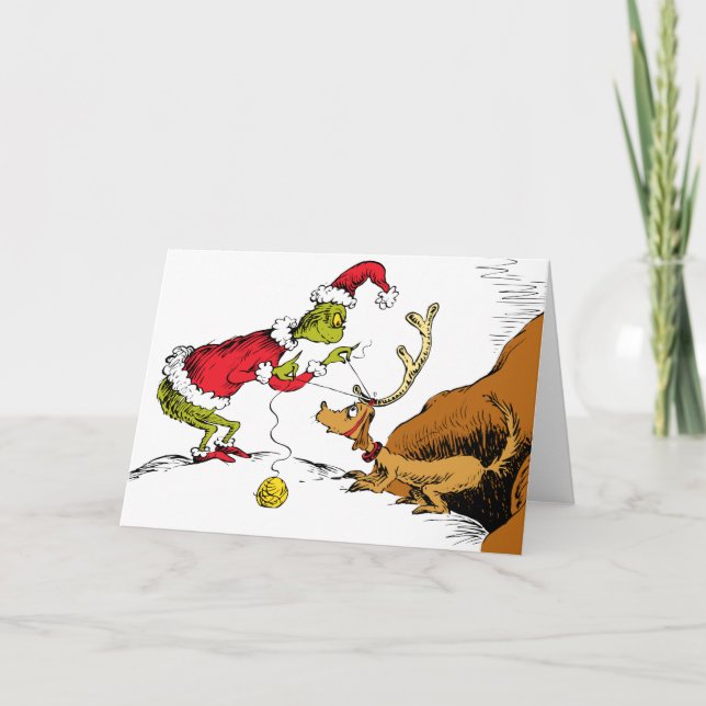The Grinch Prepares Max the Reindeer Karte (Vorderseite)