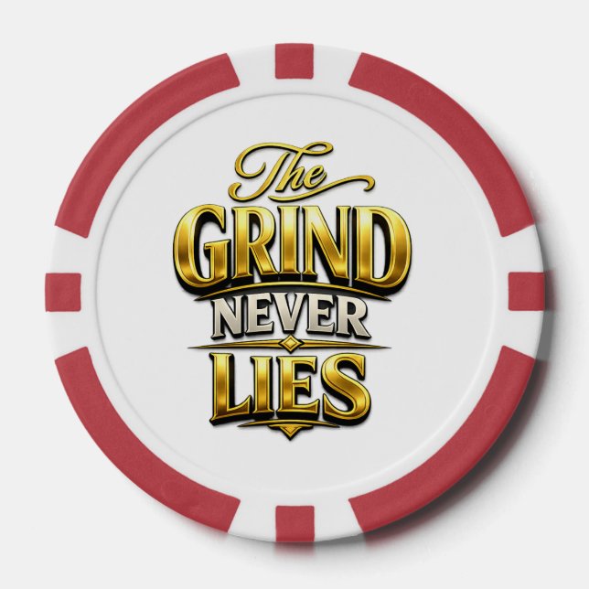 The Grind Never Lies Gold Motivational Design Pokerchips (Vorderseite)