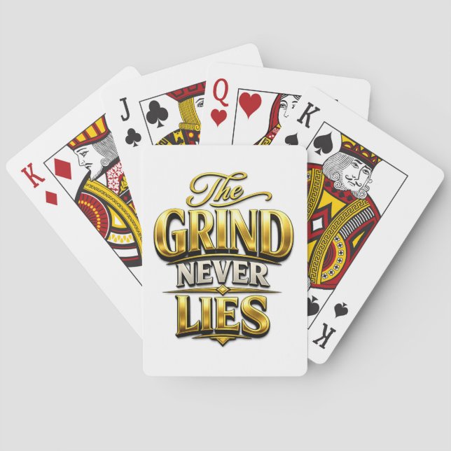 The Grind Never Lies Gold Motivational Design Spielkarten (Rückseite)
