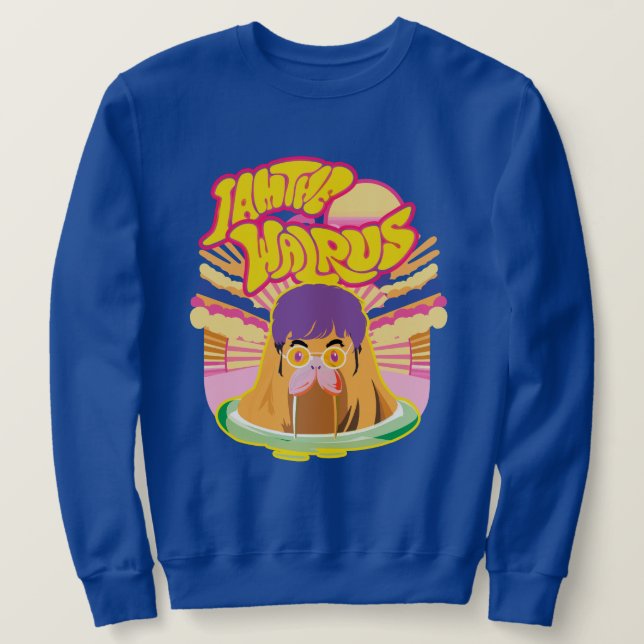 The Groovy Walrus - Retro Rock Vibes Sweatshirt (Design vorne)