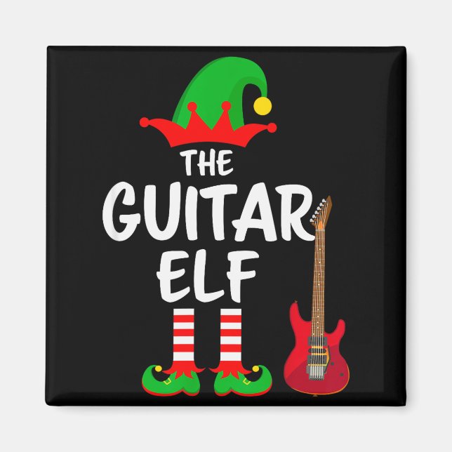 The Guitar Elf Matching Family Christmas  Magnet (Vorne)