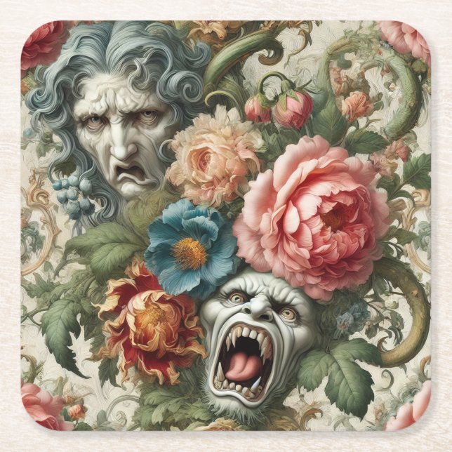 The Hag & the Howl – Gothic Victorian Rechteckiger Pappuntersetzer (Vorderseite)