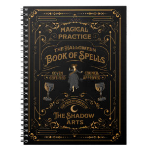 The Halloween Book of Zaubers Spiral Goth Notebook Notizblock