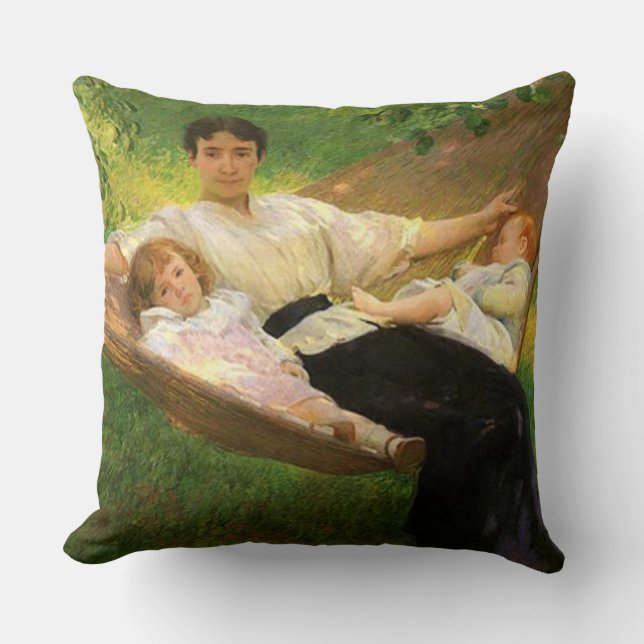 "The Hammock" von Joseph De Camp Kissen (Vorderseite)