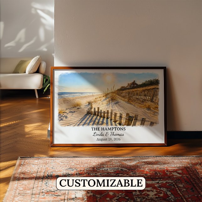 The Hamptons New York Poster, Watercolor, Custom Poster (Von Creator hochgeladen)