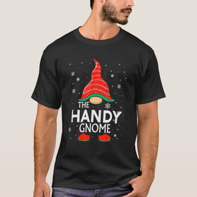 The Handy Gnome Family Christmas Pajama Handy Gnom T-Shirt (Vorderseite)