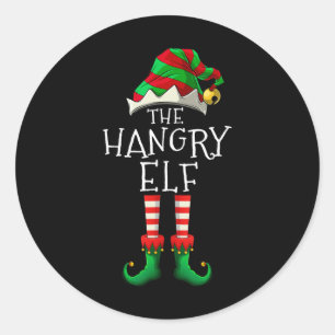 The Hangry Elf Familie Matching Spaß Weihnachten C Runder Aufkleber
