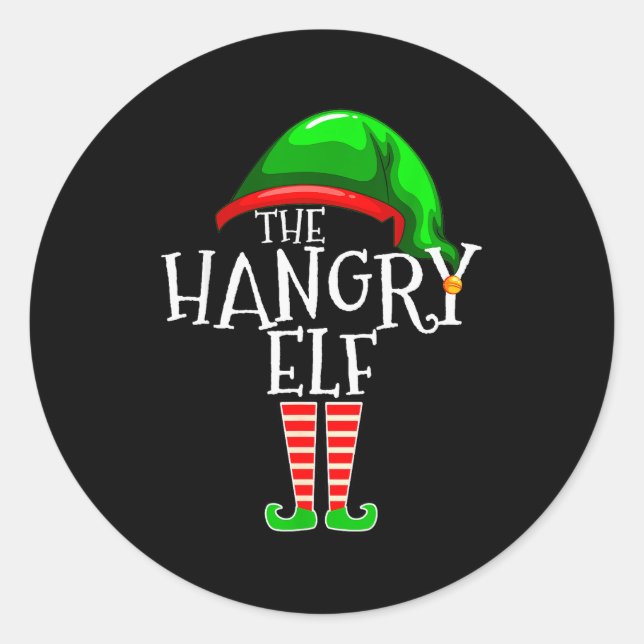 The Hangry Elf Family Matching Group Christmas Fun Runder Aufkleber (Vorderseite)