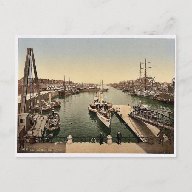 The Harbour (Freier Hafen), Bremen, Germany classi Postkarte (Vorderseite)