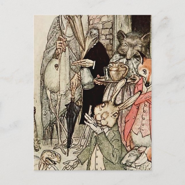 "The Hare and the Tortoise" von Arthur Rackham Postkarte (Vorderseite)
