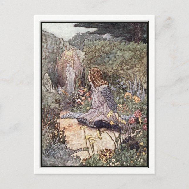 The Haunted Garden by Charles Robinson Postkarte (Vorderseite)