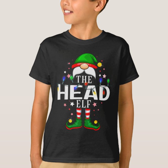 The Head Elf Christmas Family Pajama Party  T-Shirt (Vorderseite)