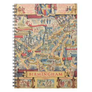 The Heart of Birmingham, England Map Notizblock