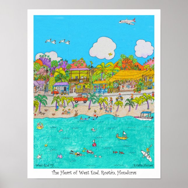 The Heart of West End #3, Roatan, Honduras Poster (Vorne)