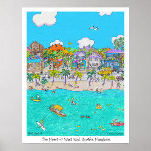 The Heart of West End #4, Roatan, Honduras Poster