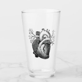 "The Heart" schlicht gespitztes B&W Pint Glas