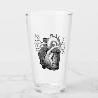 "The Heart" schlicht gespitztes B&W Pint Glas