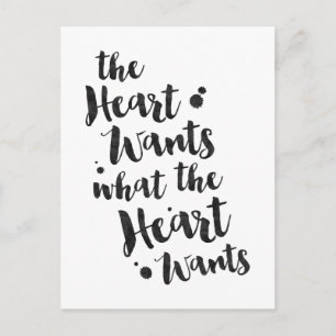 The Heart Wants - Inspirational Card Postkarte