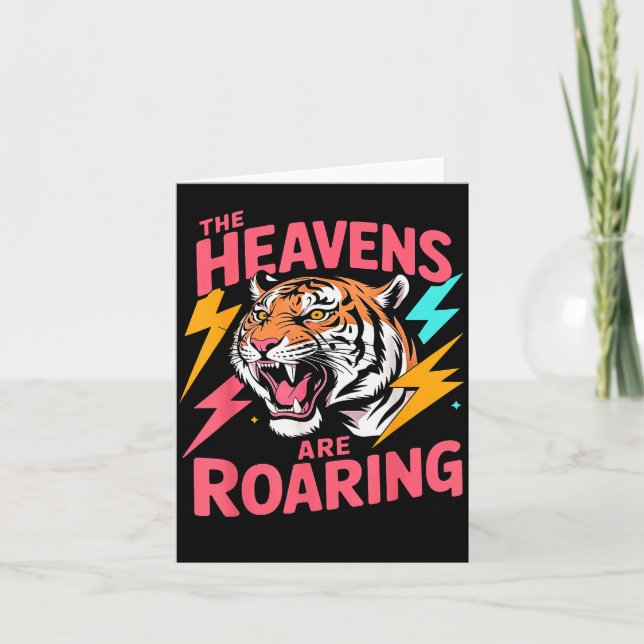 The Heavens Are Roaring Psalm 19_1 Tiger Christian Karte (Vorderseite)