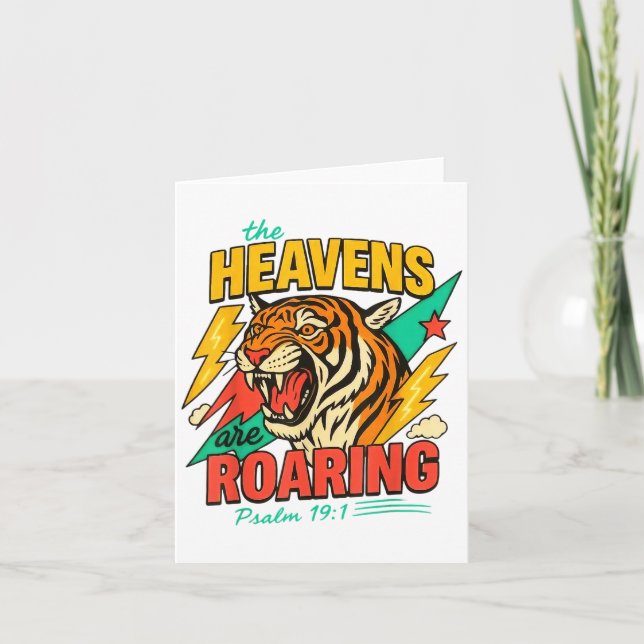 The Heavens Are Roaring Psalm 19_1 Tiger Christian Karte (Vorderseite)