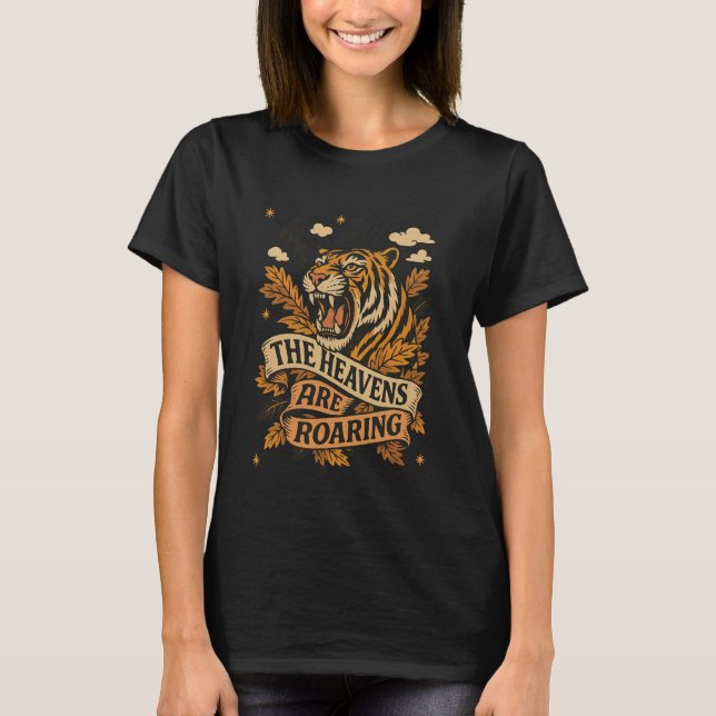 The Heavens are Roaring Tiger Tee Fall Bible Verse (Vorderseite)