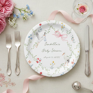 The Heirloom Rose & Ribbon Signature Stork Pappteller