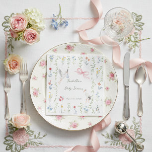 The Heirloom Rose & Ribbon Signature Stork Serviette