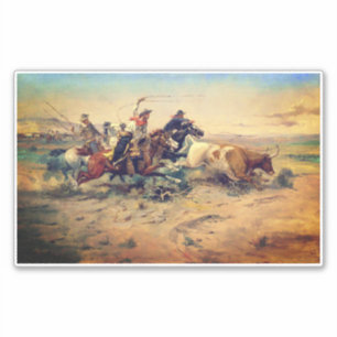 The Herd Quitter (von C. M. Russell, c. 1897) Aufkleber