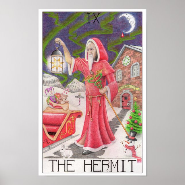 The Hermit tarot card Poster (Vorne)