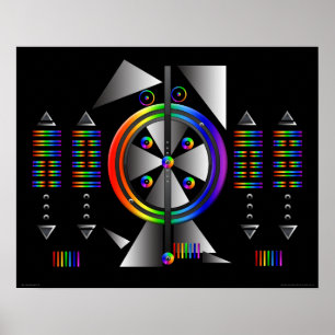 "The Hexagram Pup" Abstrakt I Ching & Chakra Art Poster