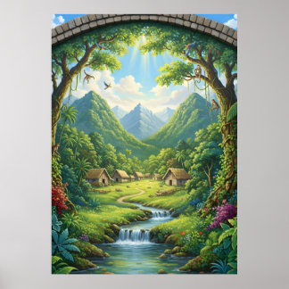 The Hidden Village of the Emerald Forest Poster