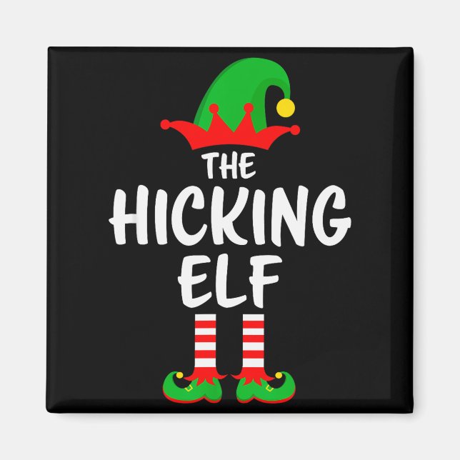 The Hiking Elf Matching Family Christmas  Magnet (Vorne)
