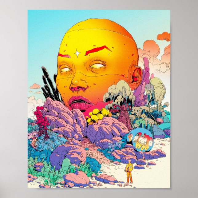 "The Hill of Traurows" Farbenfrohe, lebendige Atmo Poster (Vorne)